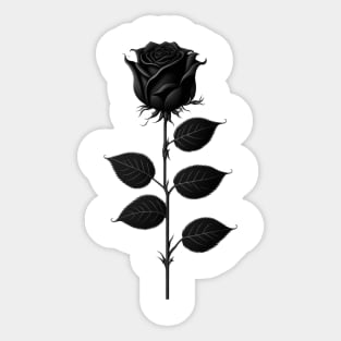 black and white rose Sticker